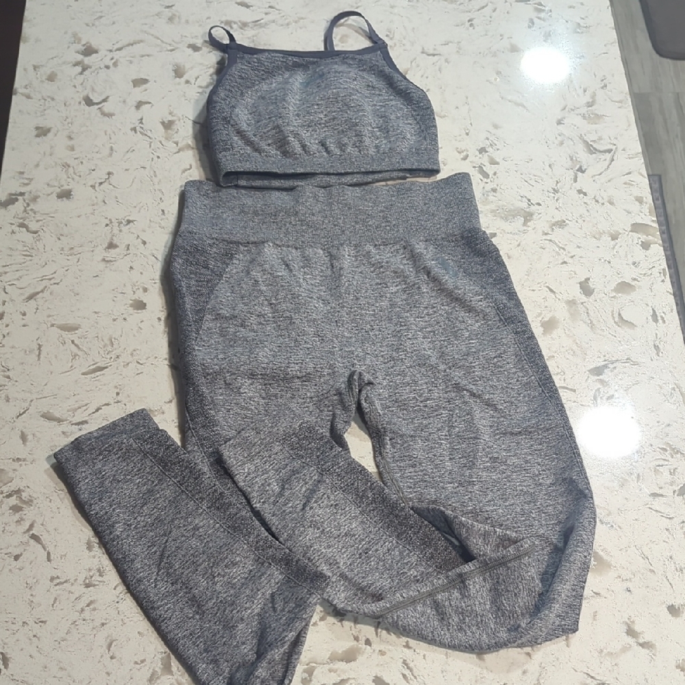 Gymshark Gray Sports Bra and Leggings Set